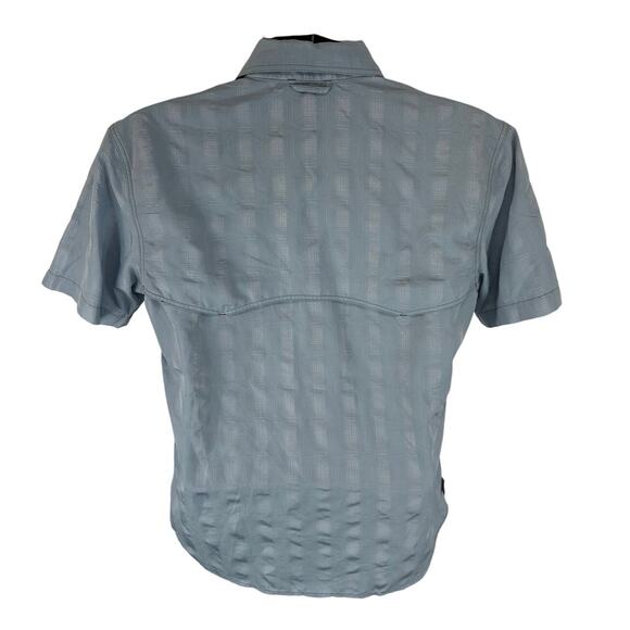 Simms Pearlsnap Fishing Shirt Light Blue Vented Breathable Size Small - Picture 2 of 11
